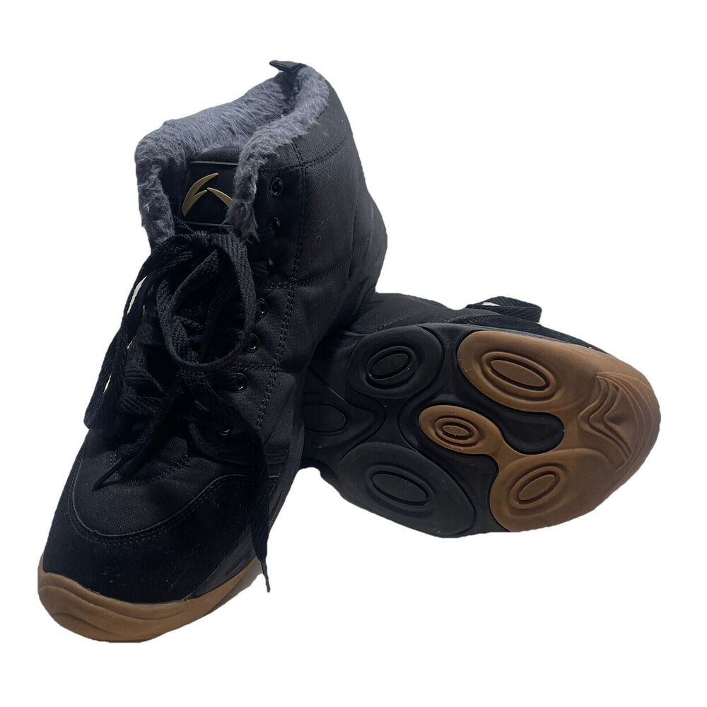 Azooken Boots Mens Size 12 Black Faux Fur Lined Lightweight Winter Snow Hiking